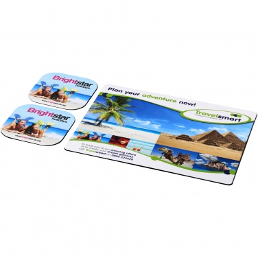 Logo trade promotional merchandise image of: Brite-Mat® mouse mat and coaster set combo 3